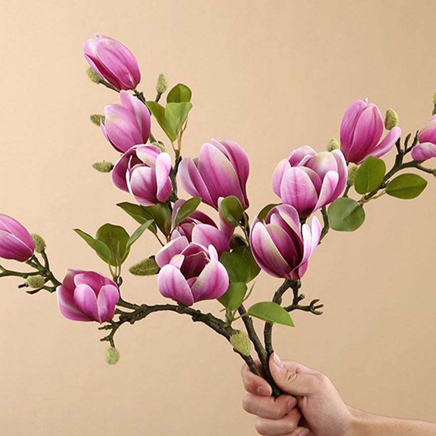 Bonsai Garden Photos - Kunstbloemen Zijde Magnolia Boeket Diy Foto