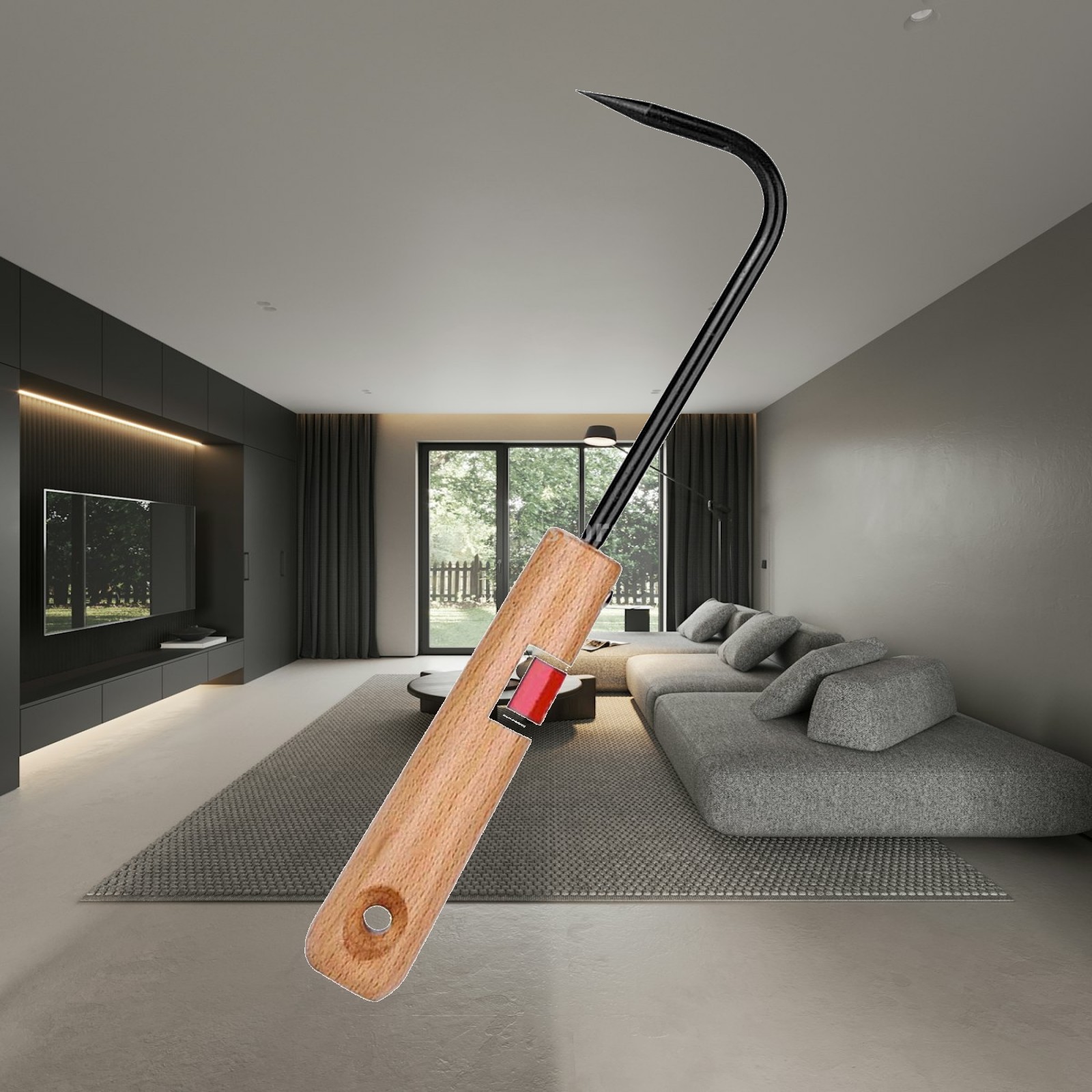 Root Hook Tool - Stevige Bonsai Wortelhaak met houten handvat,